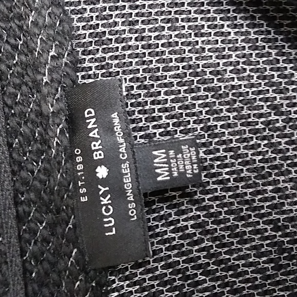 Lucky Brand Wrap Cardigan Open Front 2 Front pocket Size M/M Black - Picture 11 of 12